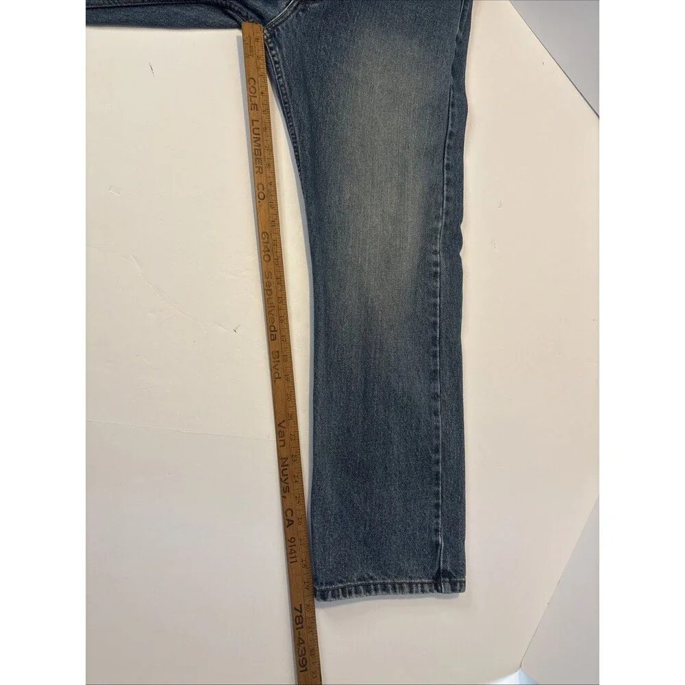 Levi Strauss Signature Mens Regular Fit Straight Leg Jeans Light Wash 36 x 30